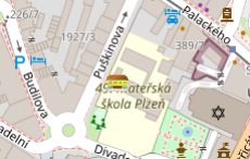 Mapa - Puškinova 5, Plzeň